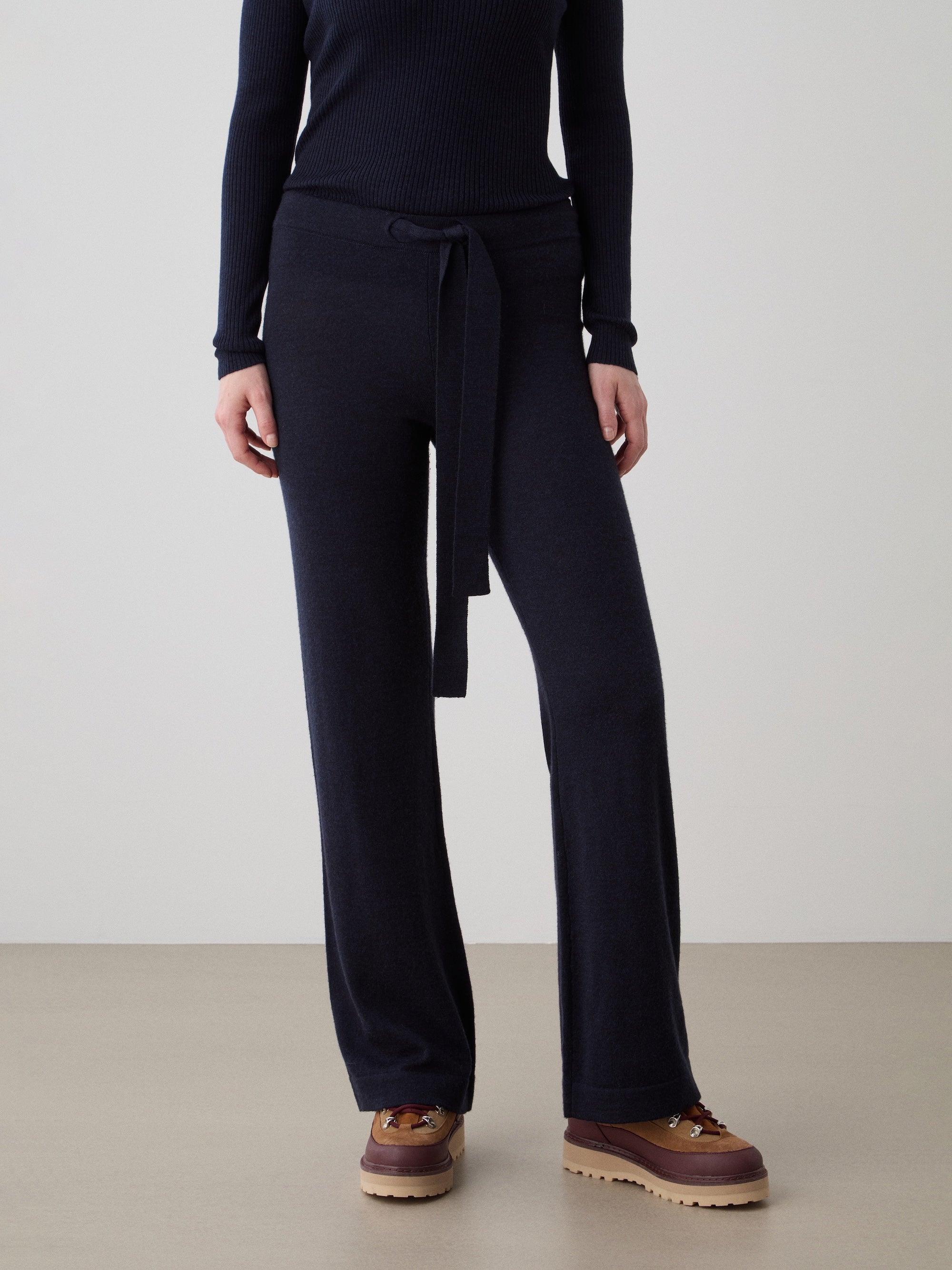 We Norwegians | Women's Geilo Belted Pant: Luxury Wool Blend Pant