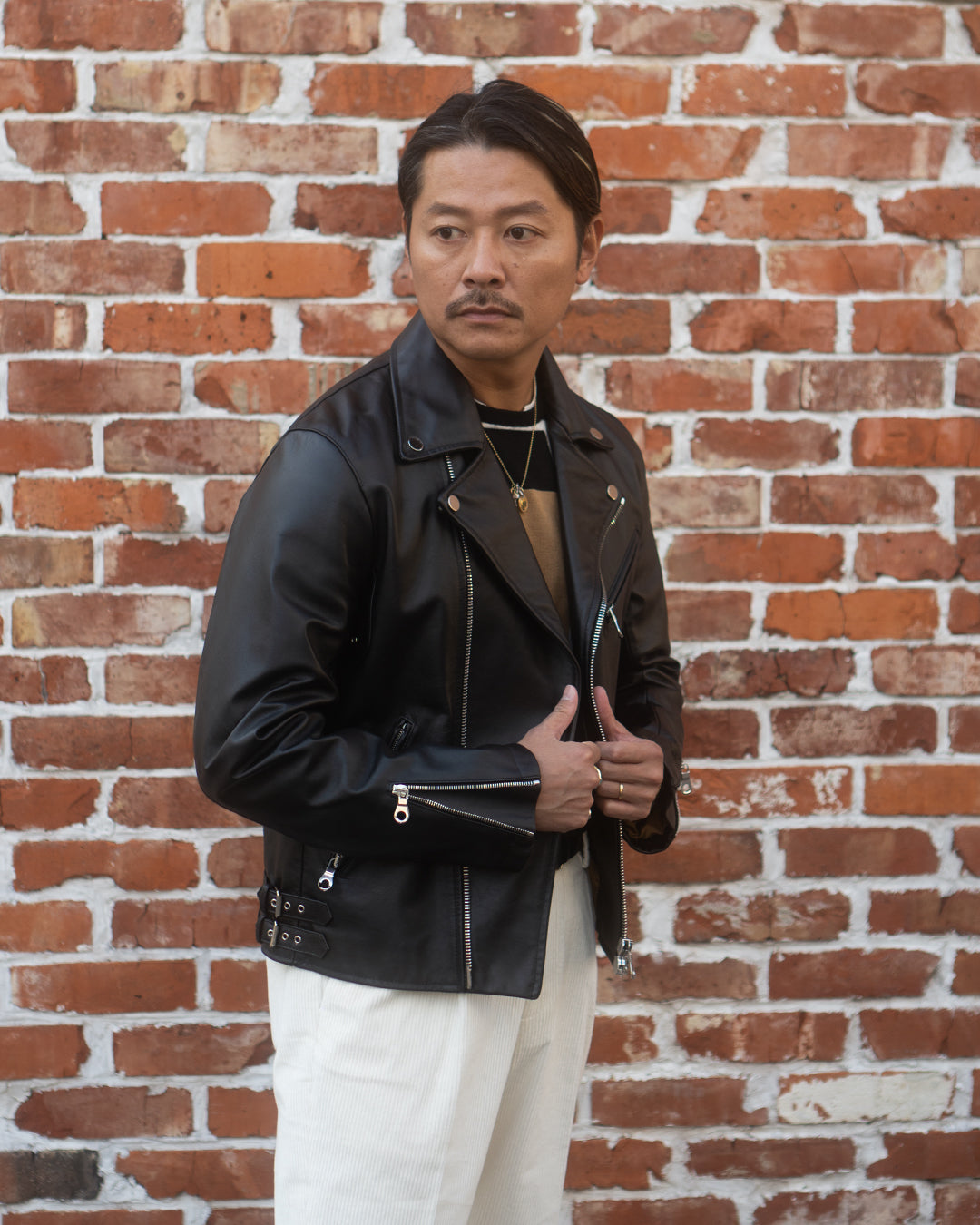 CINQUANTA チンクアンタ ラムレザーシングルライダース46 CINQUANTA