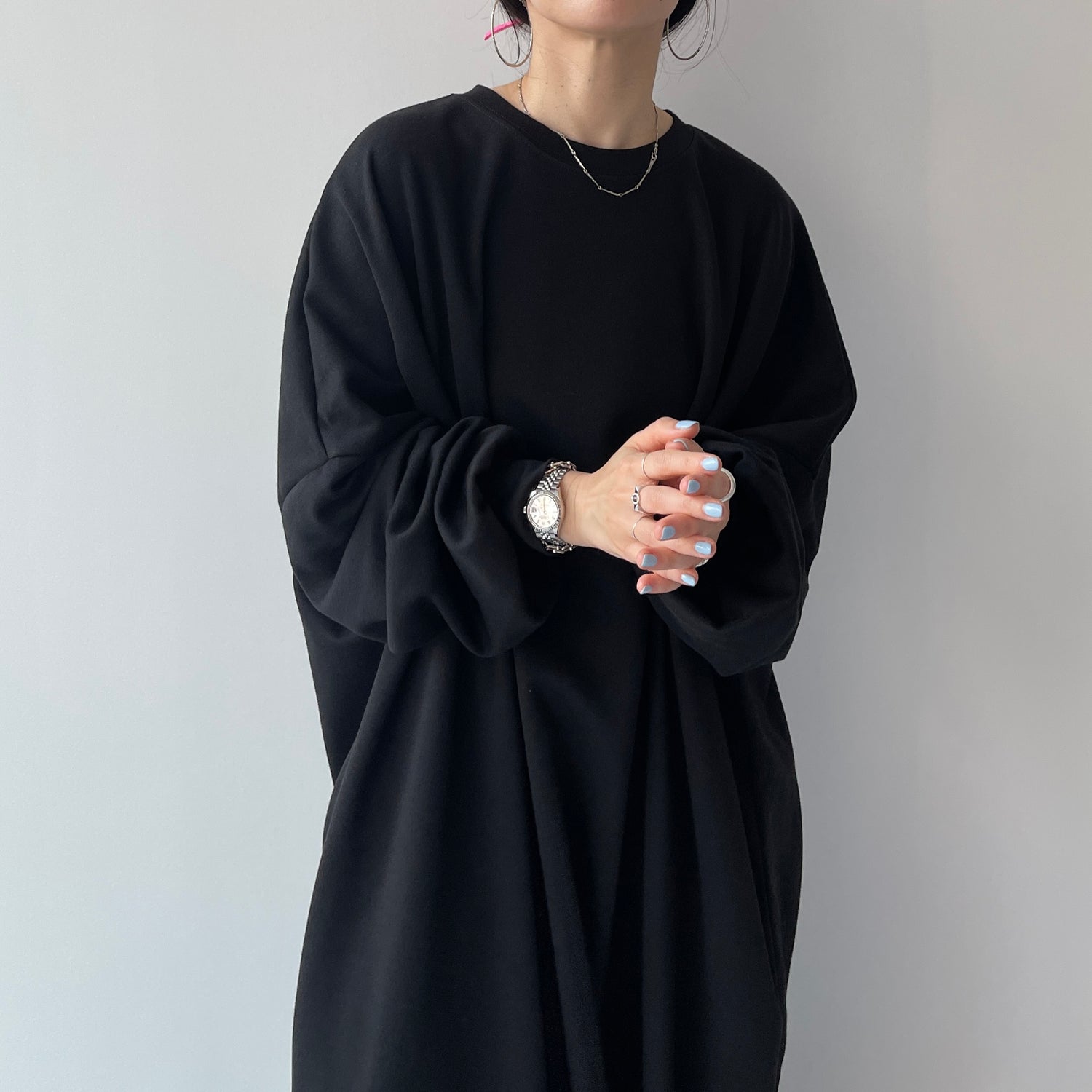 super loose light sweatee one piece / black [3size] | wee9s