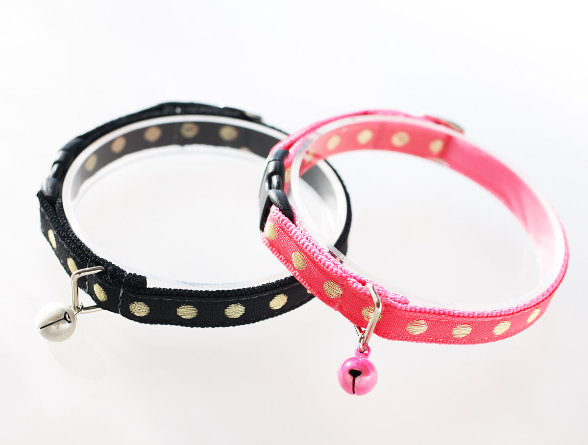 ピンク(③)わんちゃん猫ちゃん用襟付き首輪
