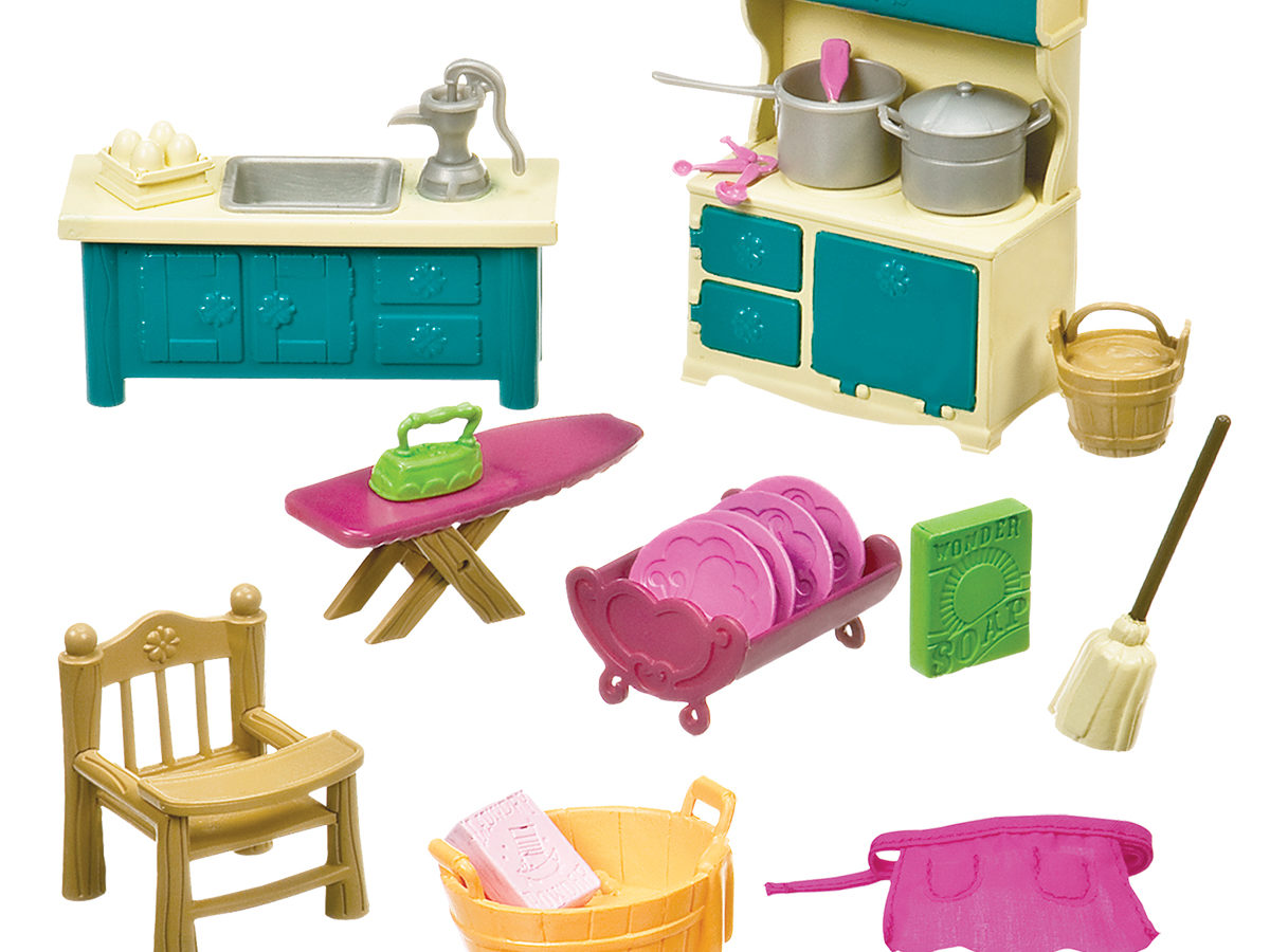 Kitchenette & Housekeeping Set | Mini Toy Kitchen | Li'l Woodzeez