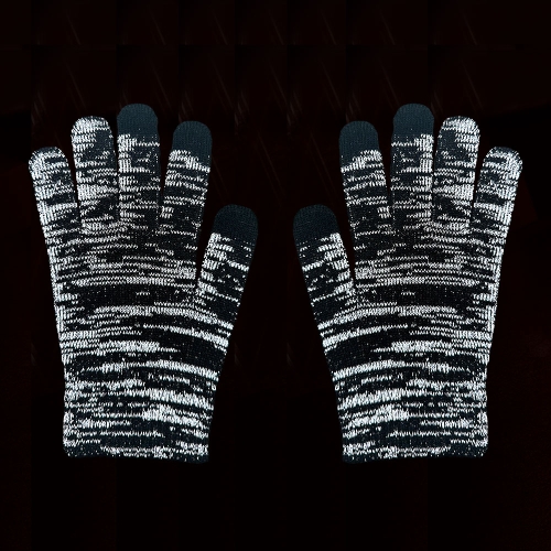 全面反射手袋（ブラック）｜交通安全・防犯・防災グッズならサンエス