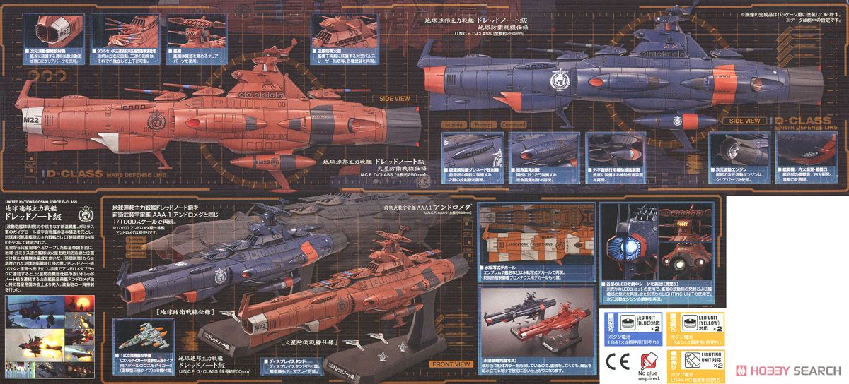 地球連邦主力戦艦 ドレッドノート級火星絶対防衛線セット (1/1000