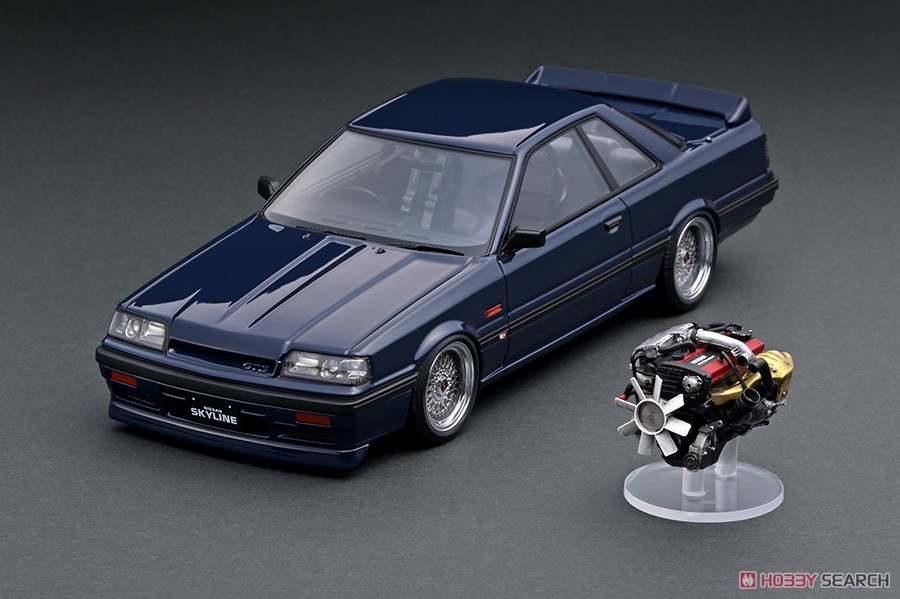 Nissan Skyline GTS-R (R31) Blue Black With Engine (ミニカー
