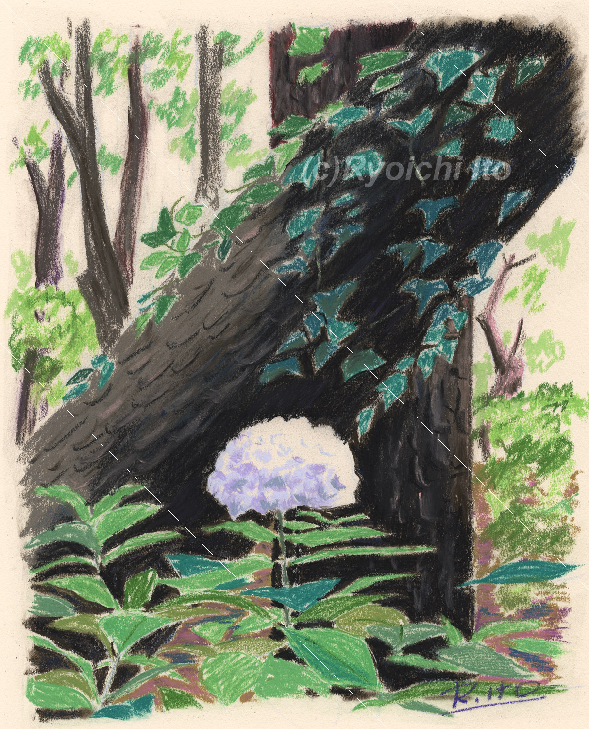 手描きのパステルイラスト （オリジナル作品） - 心に届くの手描き