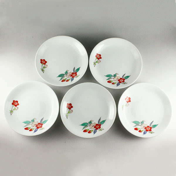 十五代 柿右衛門 染錦 柿文 皿 (小皿) 3枚 共箱