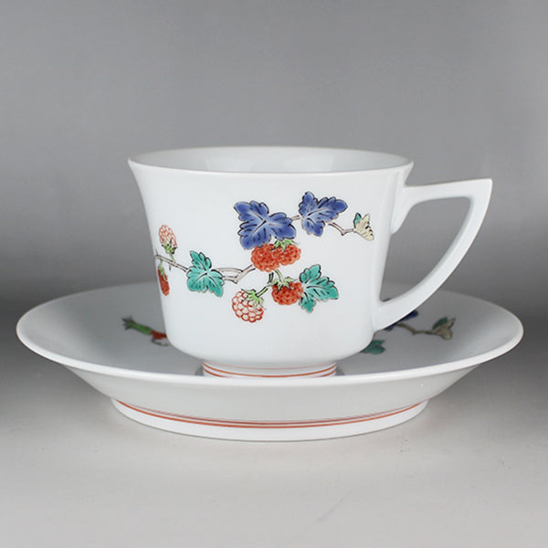 K866⭐︎人間国宝 十三代柿右衛門 錦柳鳥文 珈琲碗