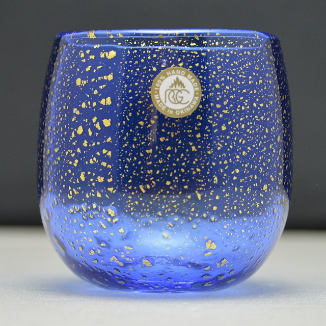 沖縄琉球ガラス 金色模様品 琉球ガラス】金箔たるグラス - 沖縄