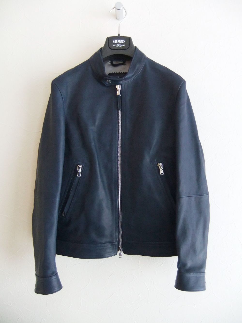 スタッドオム レザージャケット ライダース 4ポケット ジップアップ