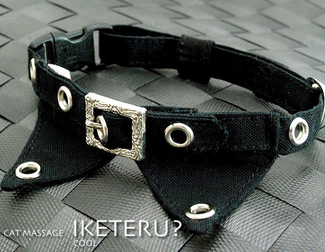 超イケテル系！シルバーアクセなちょこえり猫首輪 Mサイズ 猫用首輪