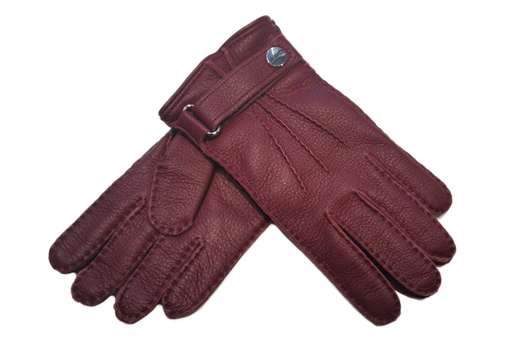 メローラ メンズ手袋◇ディアスキン◇ ボルドー/BORDEAUX《ベルト