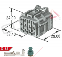 7222-7923-40 - Yazaki | SWP-12P - Corsa Technic | 12-Way Kit