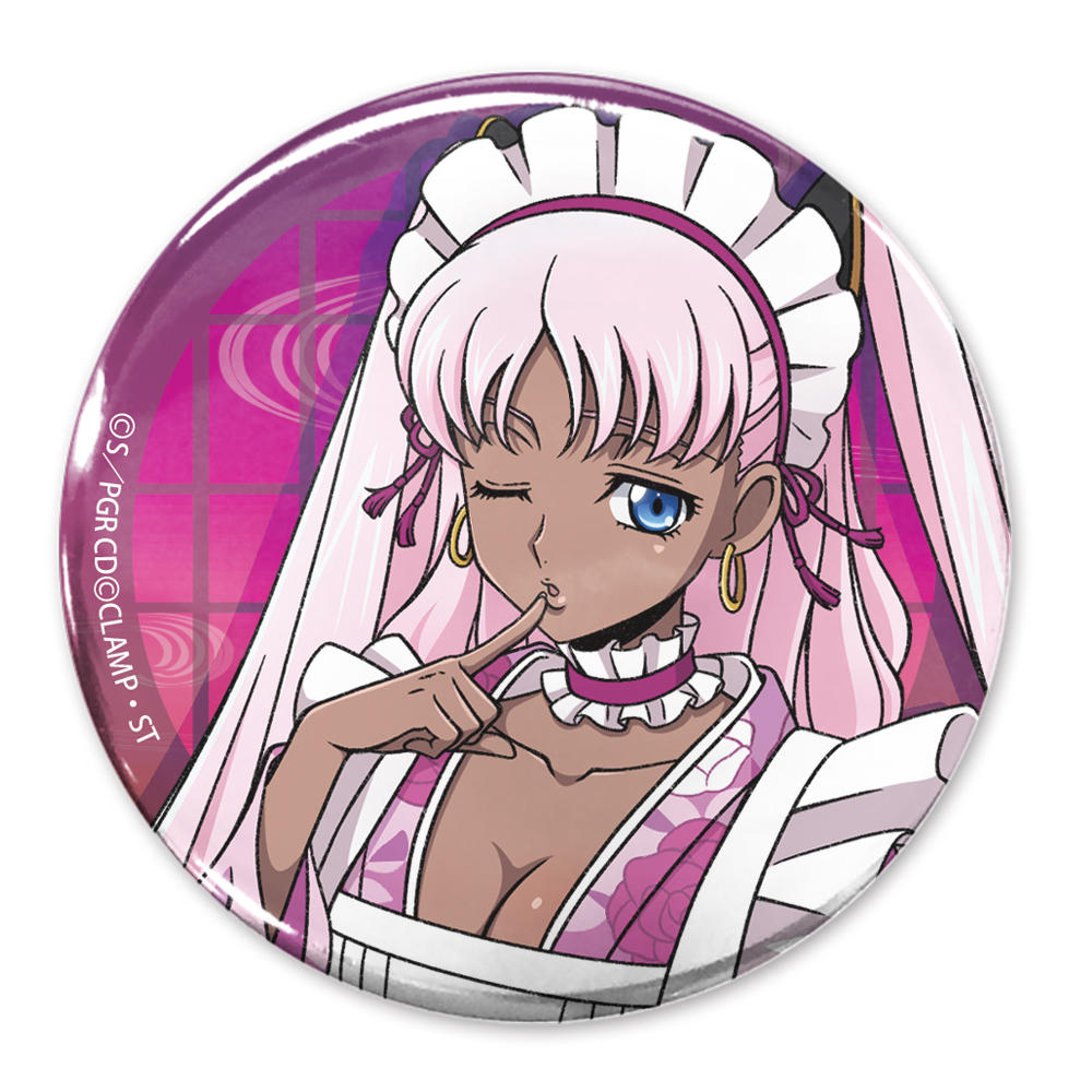 描き下ろし キャサリン・サバスラ 65mm缶バッジ 和風メイドVer