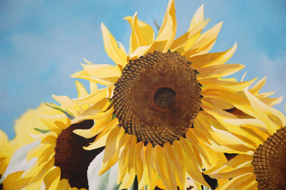 Impressionist Sunflower Botanical Painting French Countryside Art