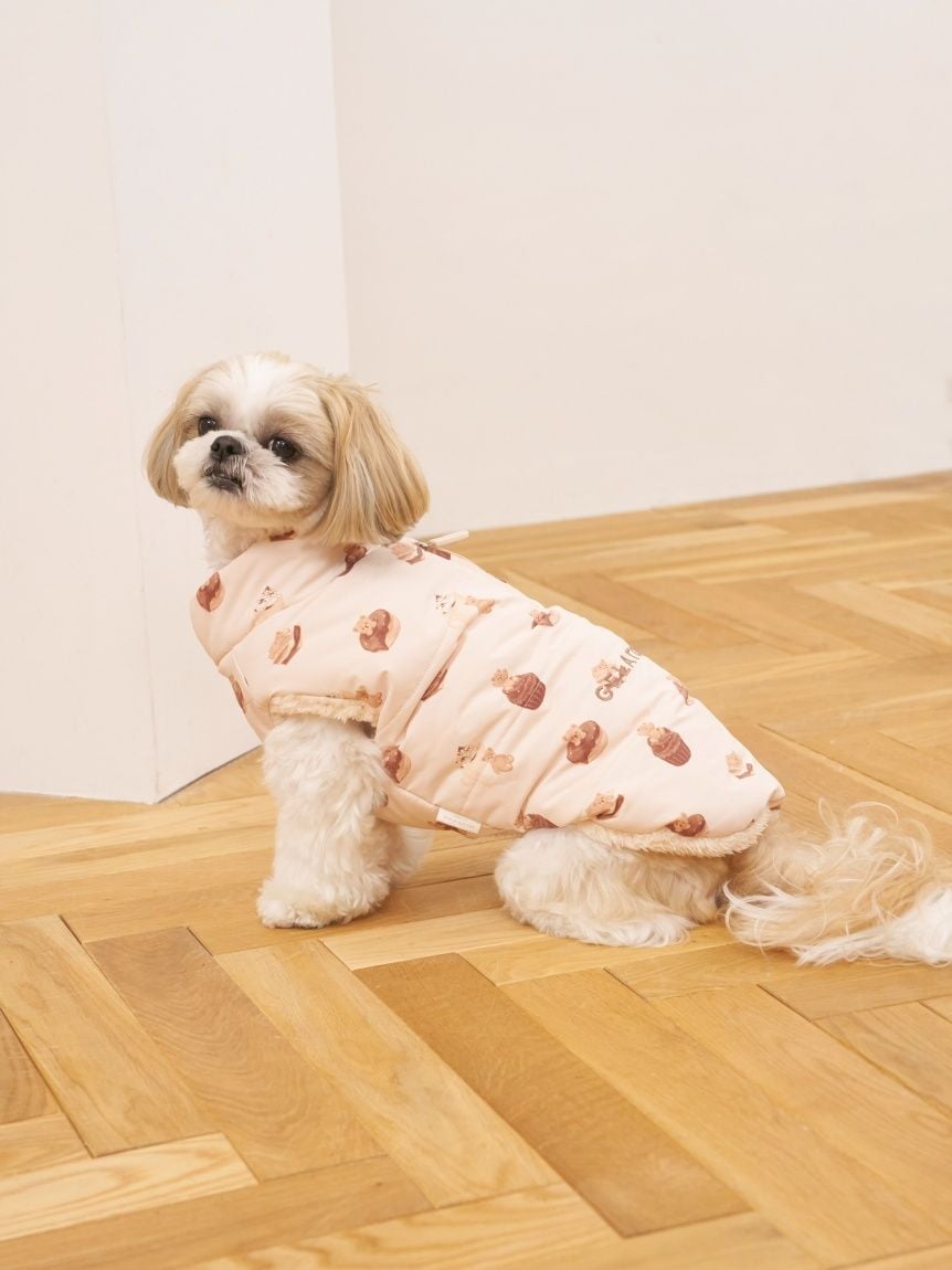 GELATO PIQUE クマ柄犬服 Sサイズ 中綿ベスト CAT&DOG】XL・XXLサイズ