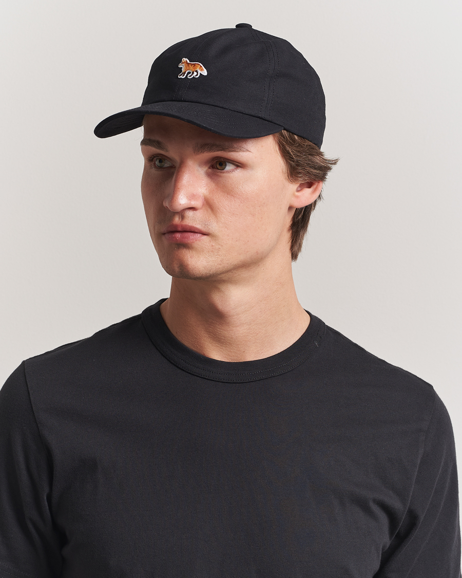 Maison Kitsuné Baby Fox 6 Panel Cap Black at CareOfCarl.com