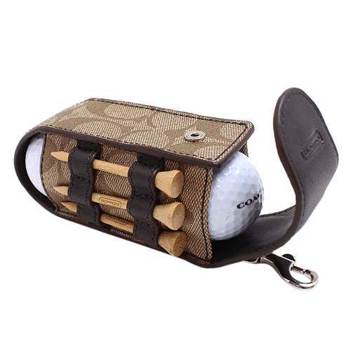 COACH】コーチ レザー ゴルフティーセット カーキ×ブラウン（ゴルフ