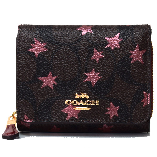 COACH】コーチ コーティングキャンバス レザー シグネチャー スター 星