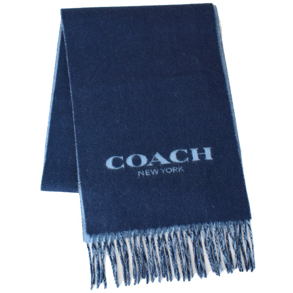 COACH】コーチ ウール カシミア バイカラー ロゴ スカーフ マフラー