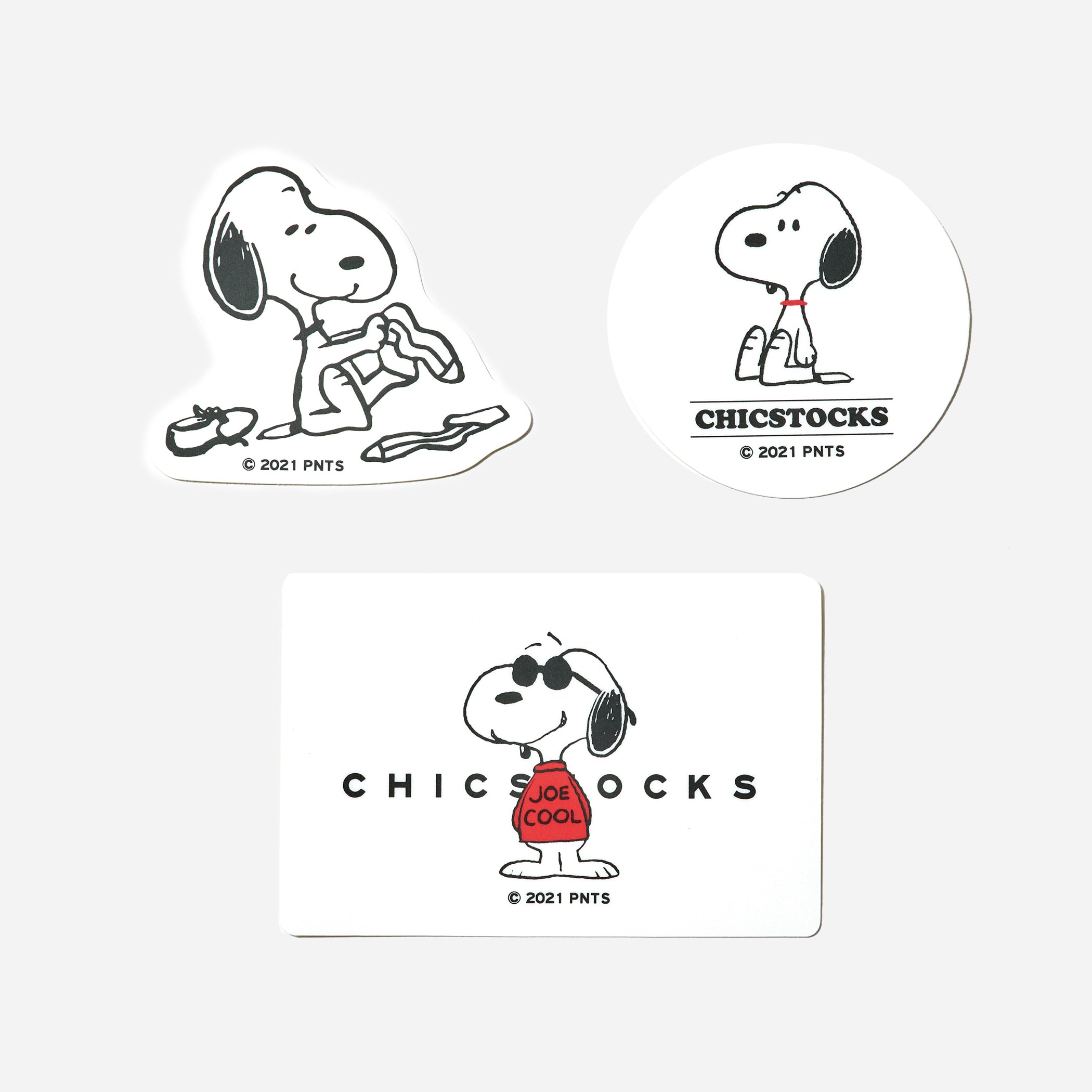 スヌーピー POLA FOODS ステッカー SNOOPY×CHICSTOCKS ステッカーセット