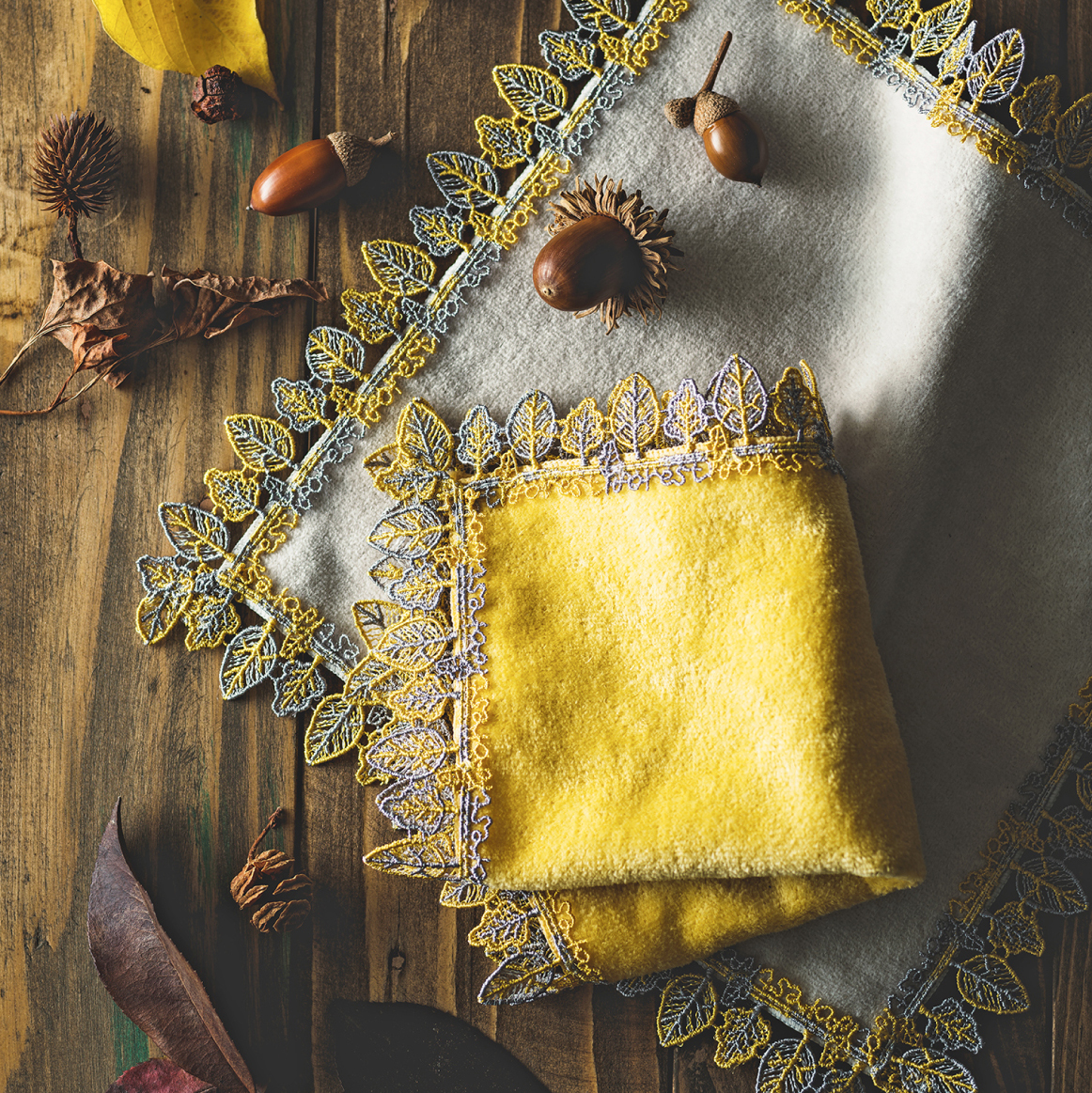 近沢レース/CHIKAZAWA】新品未使用/シーズンタオルハンカチ6枚セット