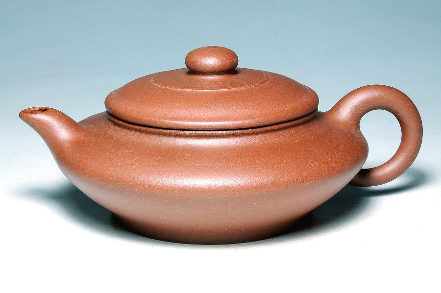 ♢中国？紫泥 梨地 紫砂 竹節 浮き彫り文様 茶壺？宜興窯 煎茶 茶道具