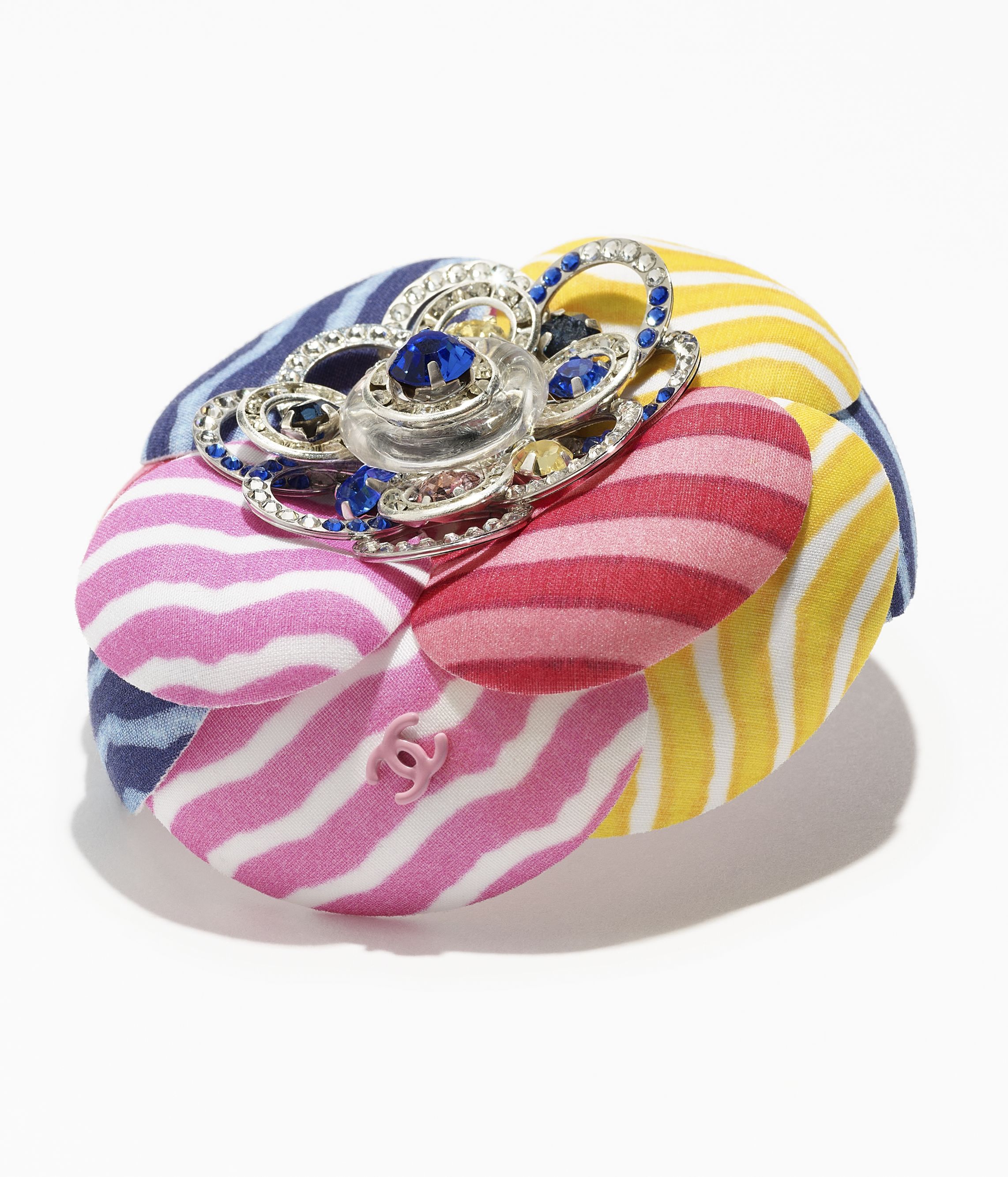 CHANEL シャネルカメリアブローチ ピンク＆グリーン箱付き