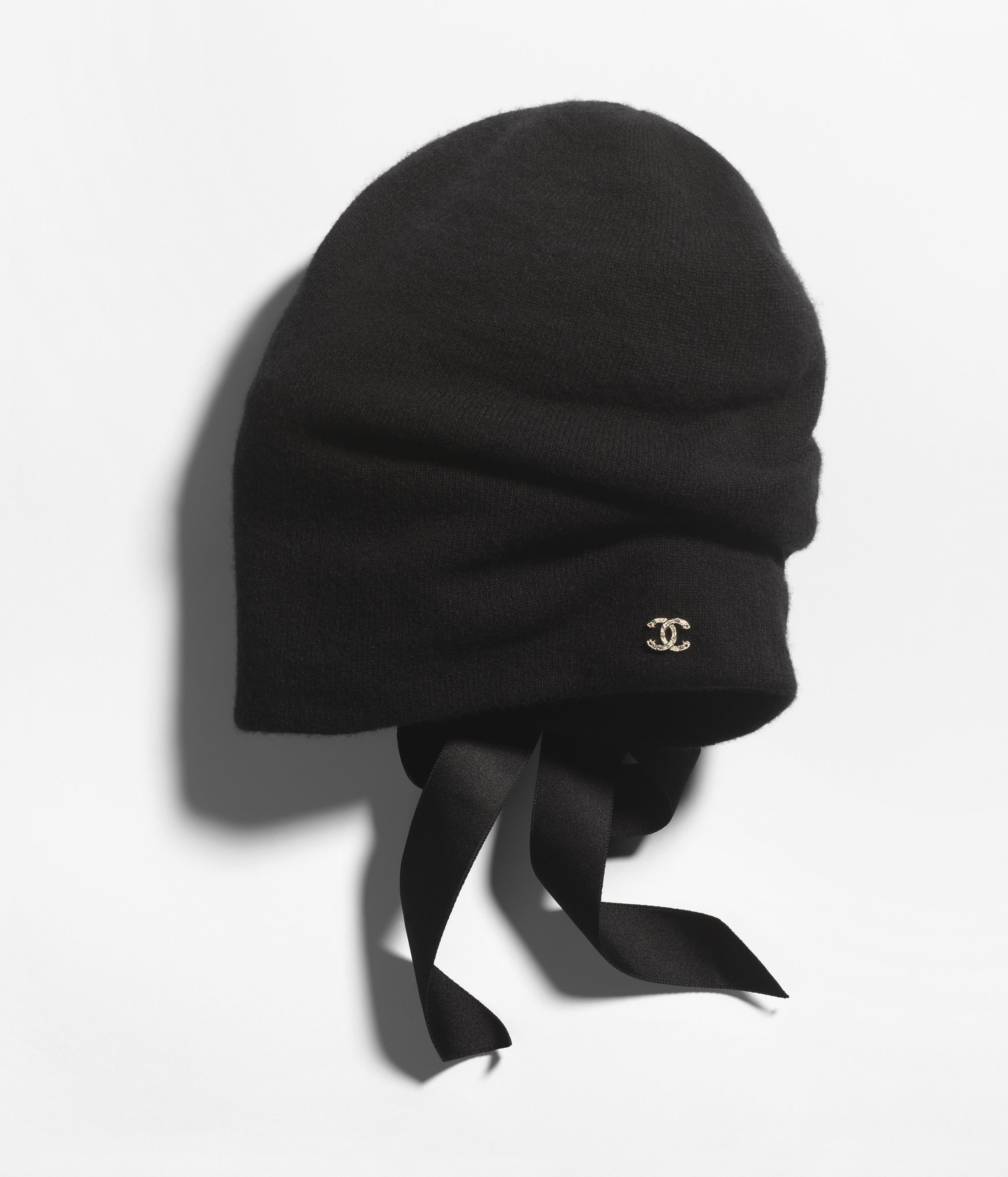 CHANEL ブラック ニット帽 CHANEL ニットキャップ ニット ブラック