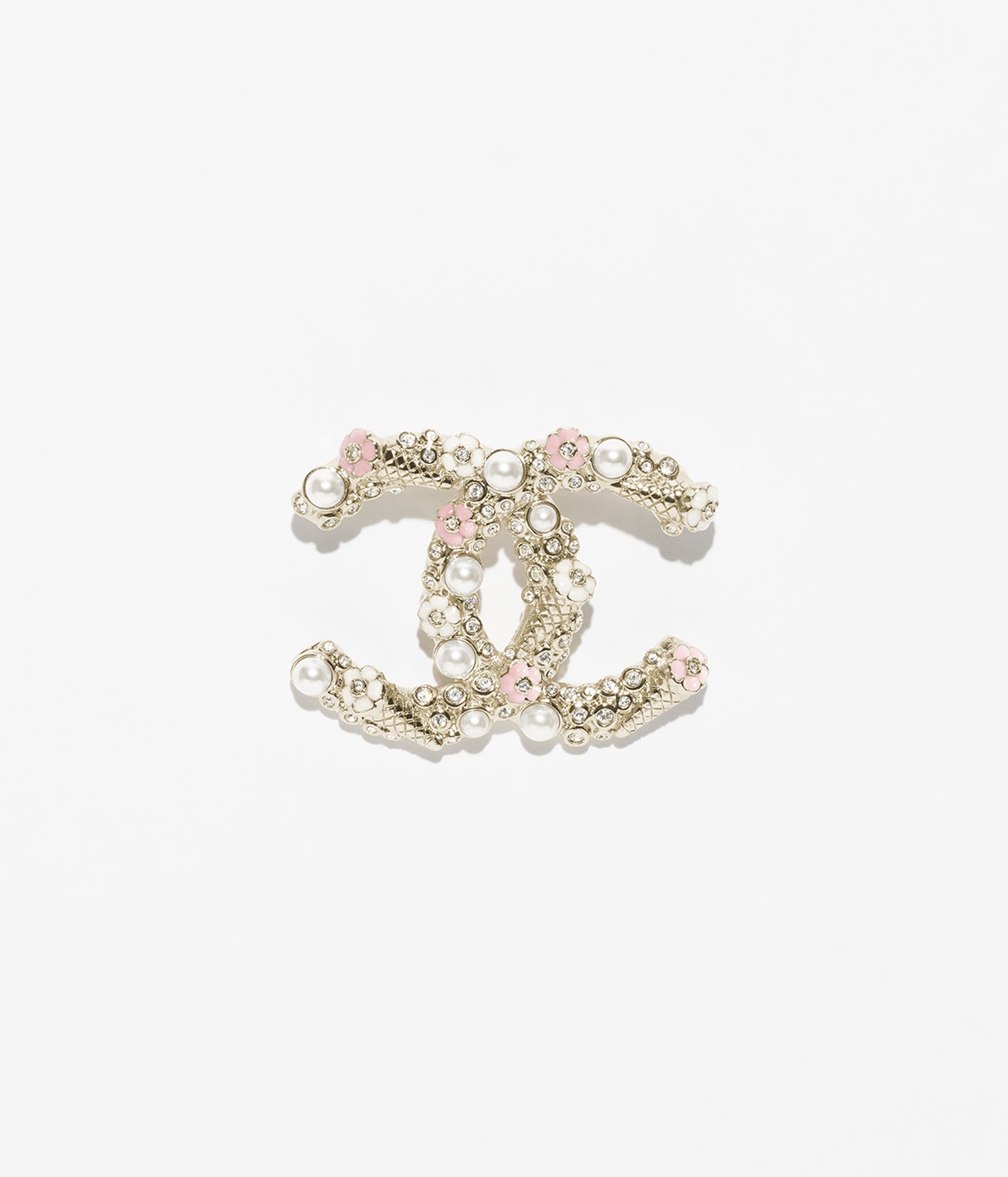 Ice cream minaudiere, Plexi, strass & gold-tone metal, white, pink