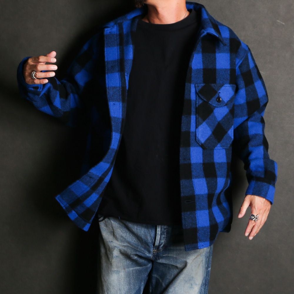 MASSES - 【ラスト1点-サイズL】 × PORKCHOP / WOOL JACKET P - Blue