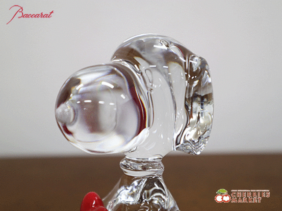 極美品 Baccarat バカラ スヌーピー クリスタル ガラス オブジェ 置物