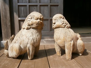 江戸時代 「狛犬 」根付 海松 または 黒柿彫 江戸時代 「狛犬 」根付