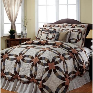 ハンドメイド パッチワークキルト ダブルウエディング ベッドカバー