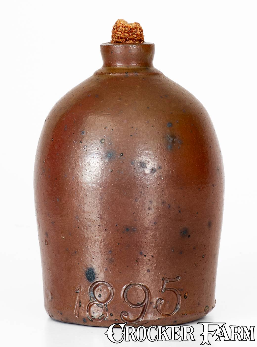 Rare Dated 1895 Stoneware Jug attrib. J.A. Roberts, Cookeville