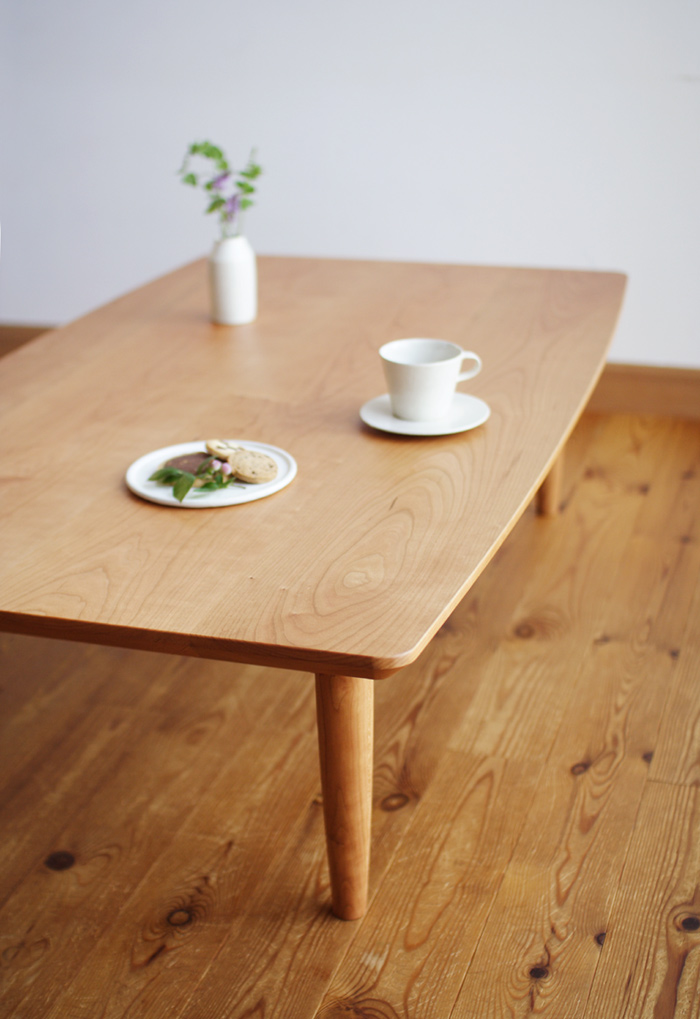 家具工房クラポ・ローテーブル5270・ウォールナット・チェリー無垢材を