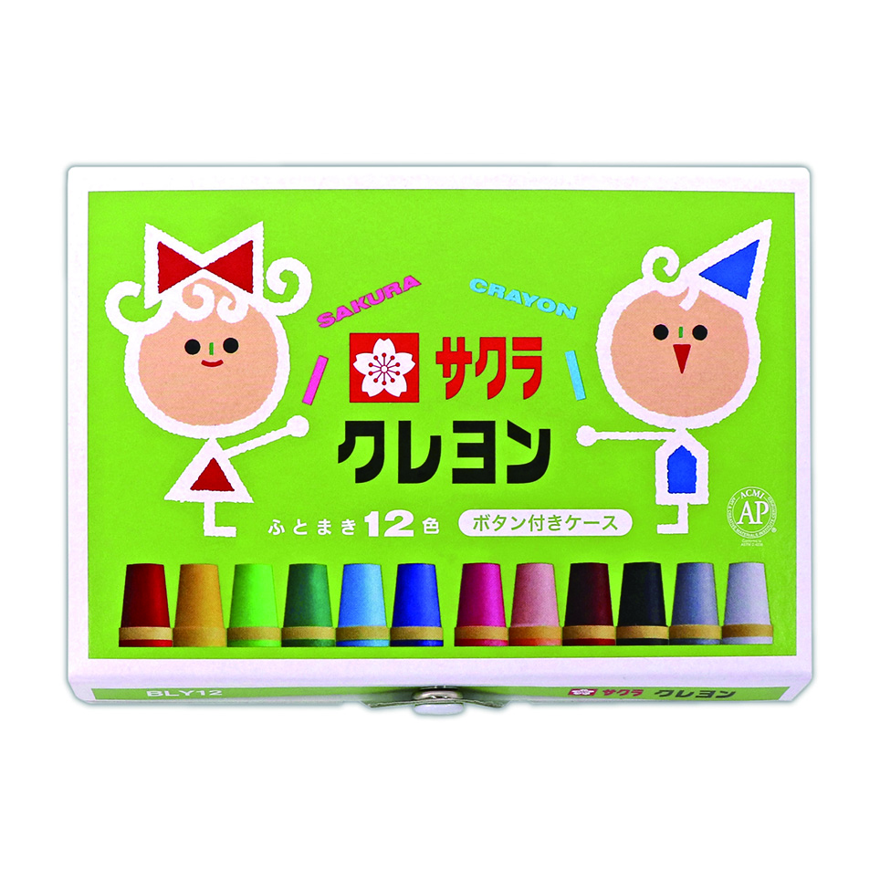 クレヨン太巻12色（ボタン付ケース）｜クレヨン｜クレヨン｜絵画用品