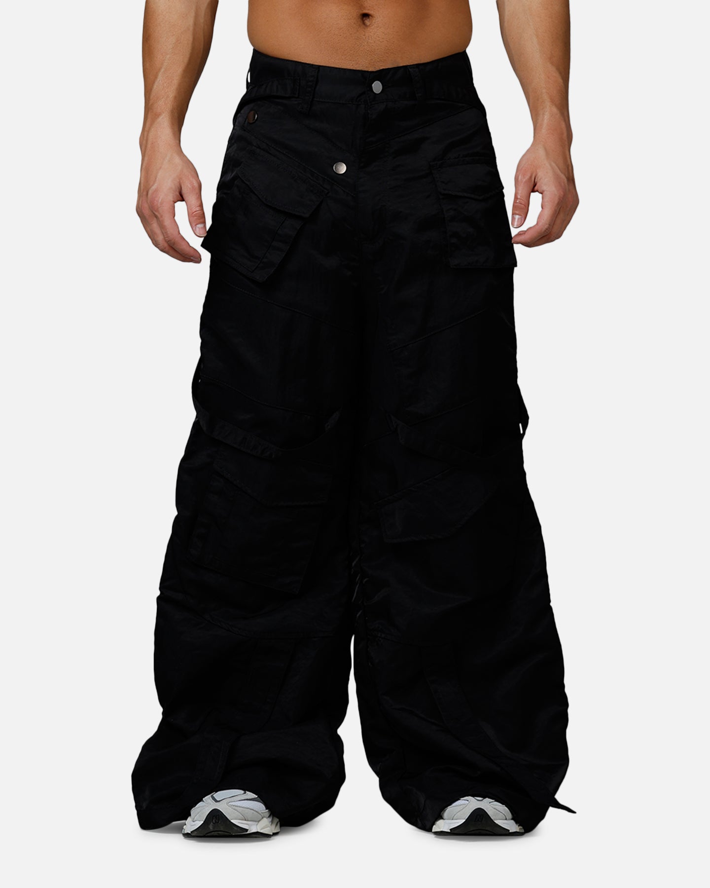 MNML Strap Up Raver Double Cargo Pants Black | Culture Kings US