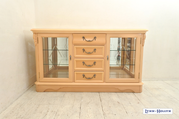 LYNN HOLLYN アンティーク調 キャビネット 幅90cm アイボリー系