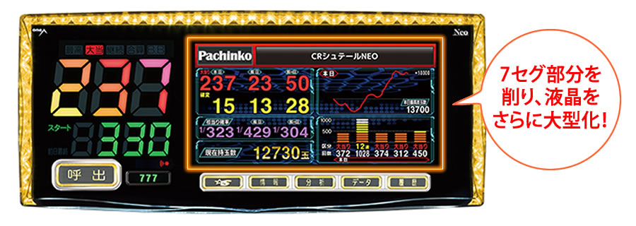 パネラシュテールネオパチンコ仕様/設定表付属(データカウンター) 液晶
