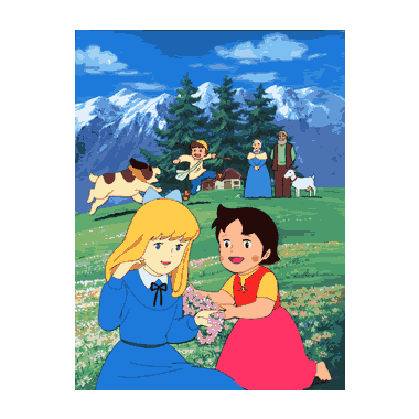 アルプスの少女ハイジ 複製セル画 No.3 「アルムの休日」 額装済み