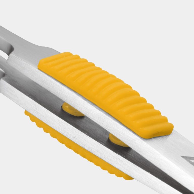 ラバーグリップ付 ステンレスピンセット 極細鋭型115mm （SUS410