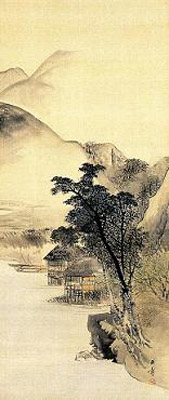 川端玉章自筆『枝垂柳に鶯図』掛軸 川端玉章自筆『枝垂柳に鶯図』掛軸