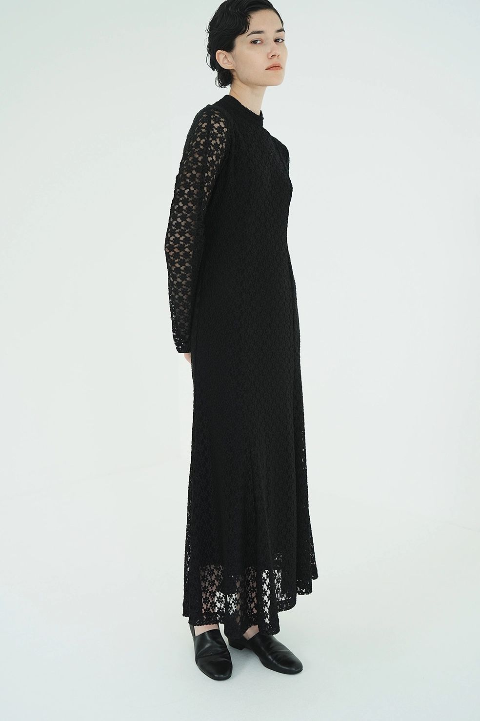 CLANE - フラワーレースワンピース - 3D FLOWER LACE SLASH NECK