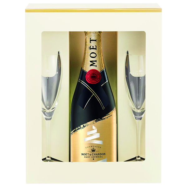 グラス付き】モエ・アンぺリアル タイ・ユア・ウィッシュ グラス2脚入