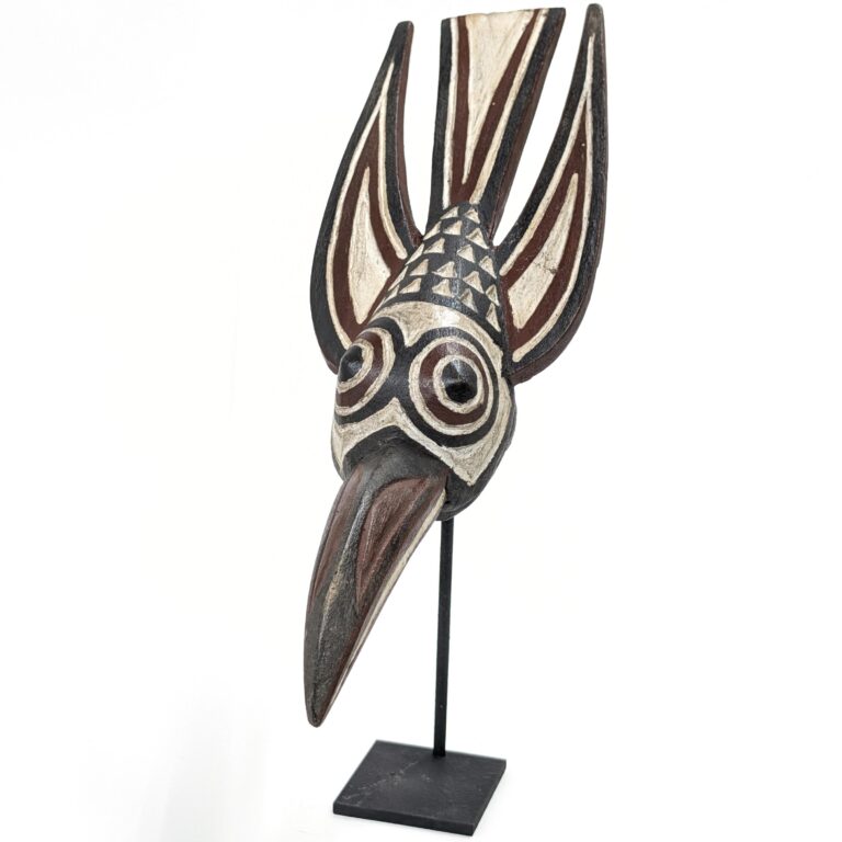 モシ族鳥マスク 40cm スタンド付 アフリカ 仮面 アート （r105-32