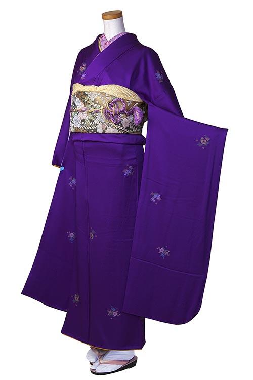 逸品☆おしゃれ 中古☆振袖☆仕立て上がり NO.B09 紫色 成人式 結婚式