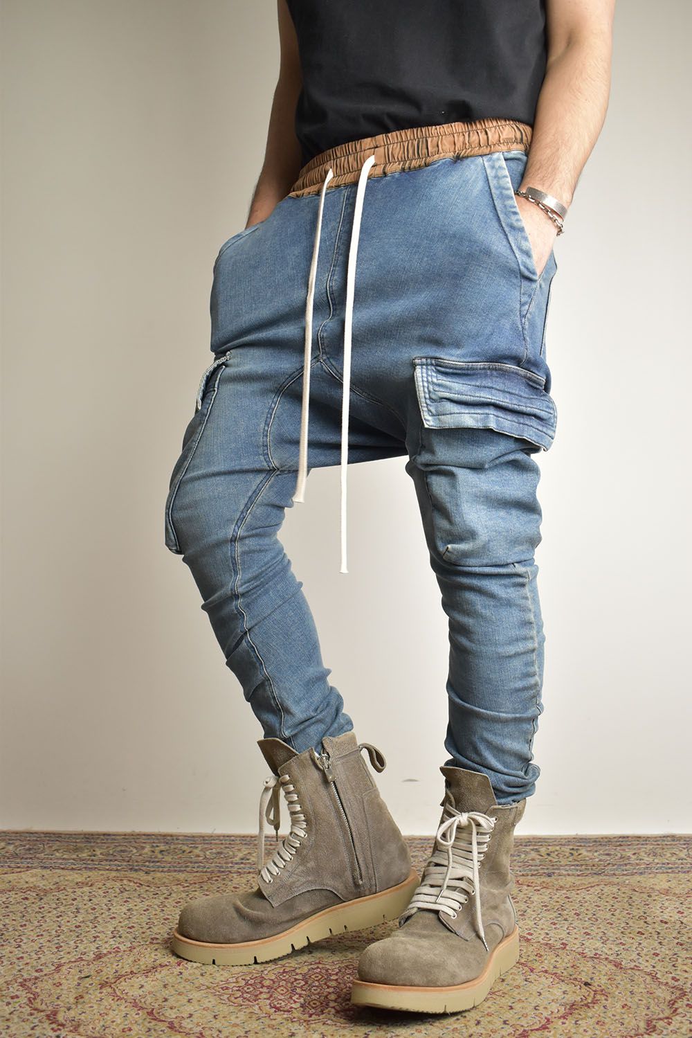 A.F ARTEFACT - Denim Sarouel Skinny Long Pants