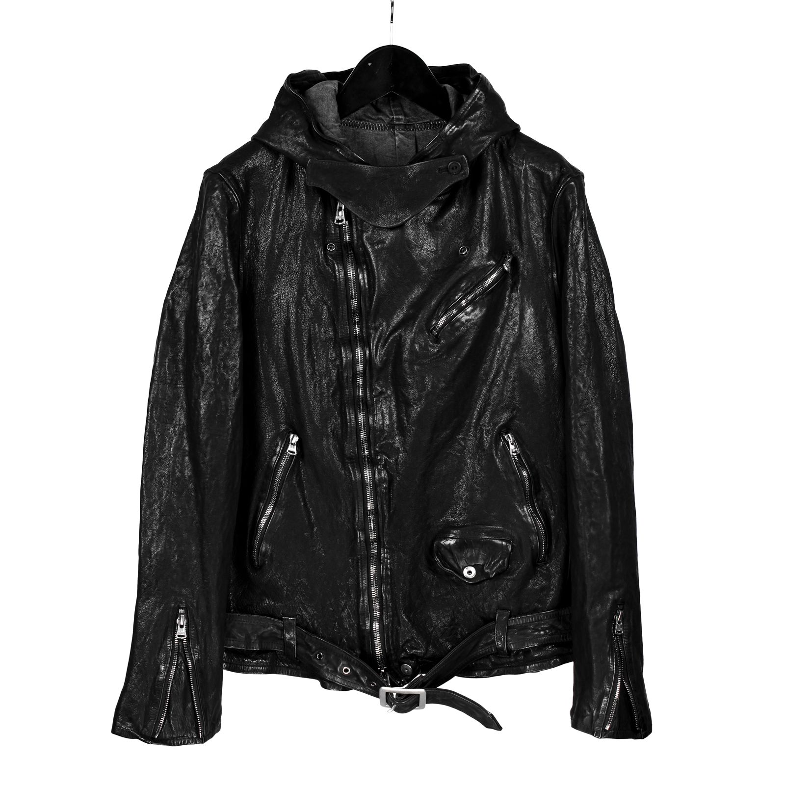 Y-3ヨウジヤマモト レザージャケットフード 美品ですが訳あり Y-3