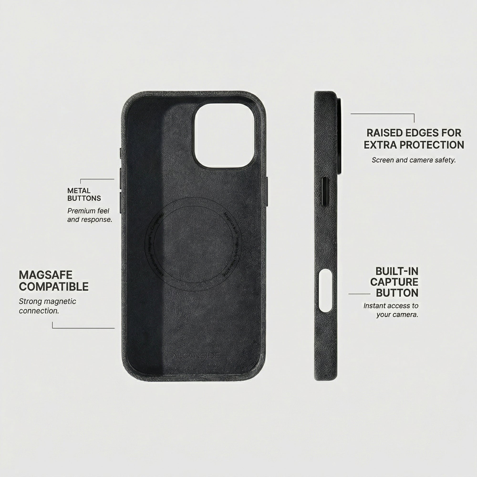 iPhone 16 Pro Max - Alcantara Case - Space Grey - Alcanside