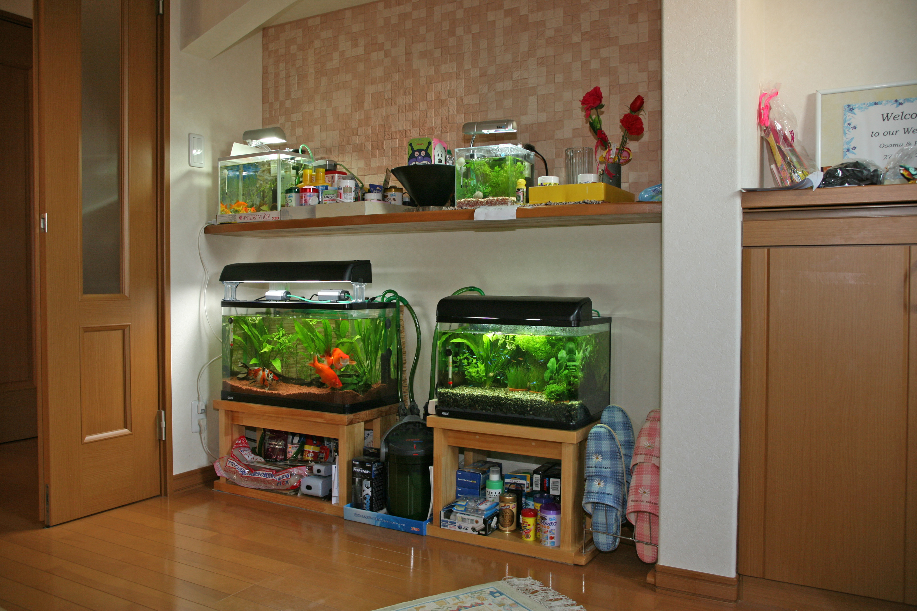 木製 ハンドメイド 水槽台 アクアラック 棚 シェルフ テレビ台 ベンチ